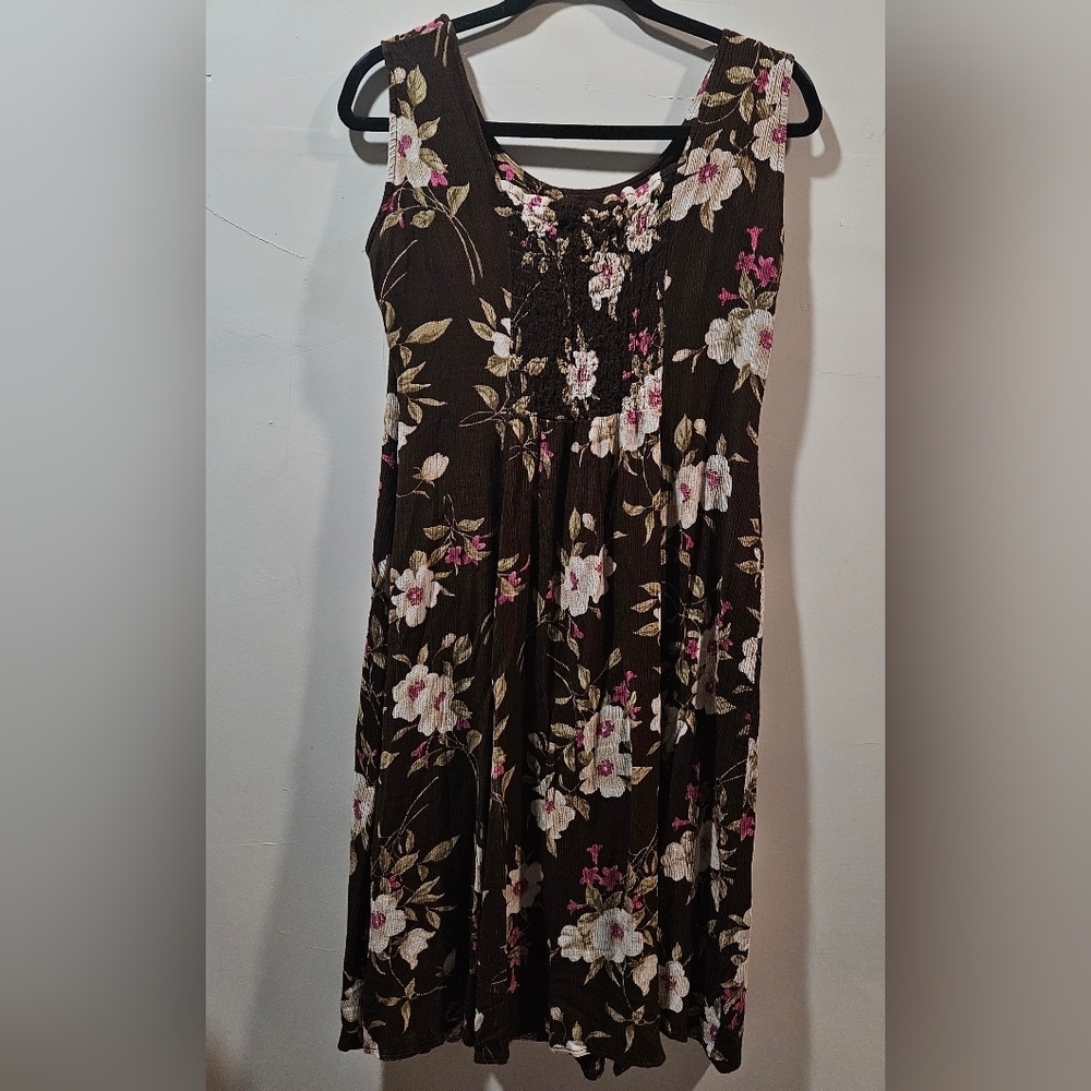 dressbarn floral dress 100% rayon size 8 petite - Picture 2 of 6